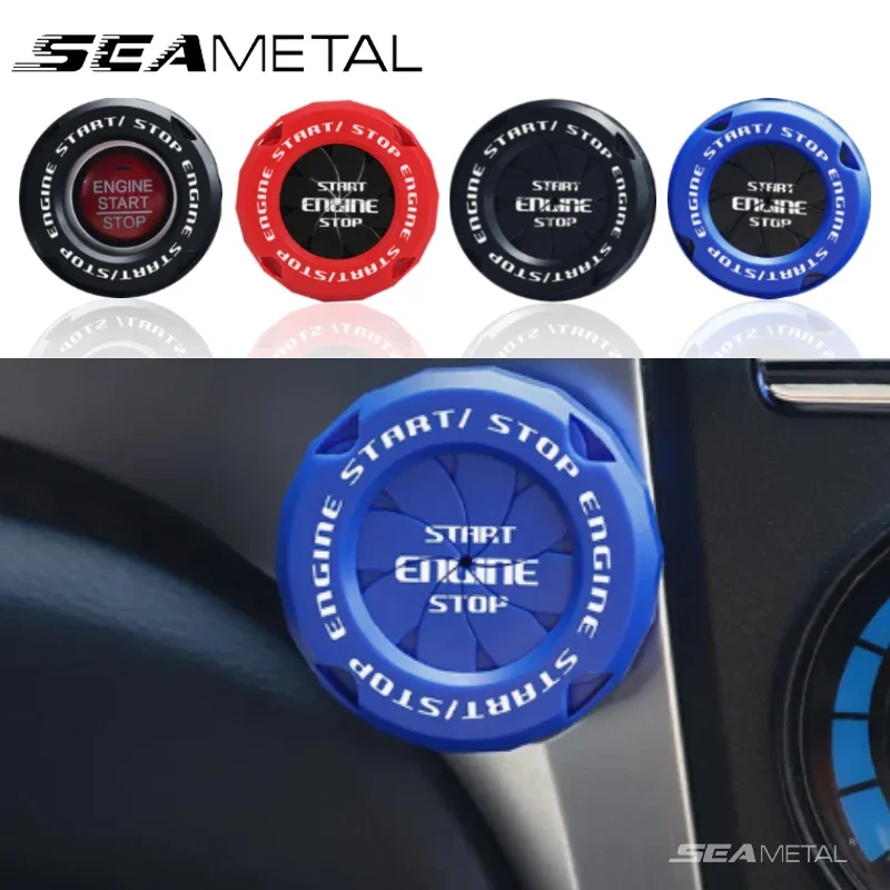 Car Start Button Cover SEAMETAL Car Engine Start Stop Switch Anti-scratch Protection Decorative Stickers