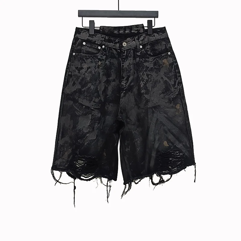 Owen Seak Men Jeans Short Denim Casual Cotton Gothic Men's Clothing Summer Knee Length Black Short