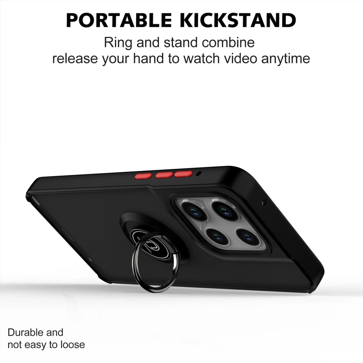 Shockproof Armor Matte Case with Ring Stand