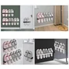 Free Punch Aluminum Slipper Rack Wall Mount Bathroom Bedroom Shoe Hanging Holder Organizer Toilet Wall Door Towel Storage Shelf 4