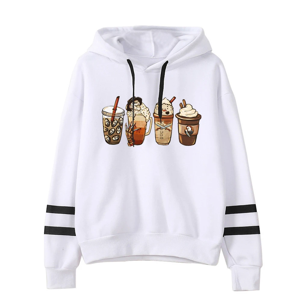 Halloween Horror Coffee Sweatshirt Horror Movie Coffee Sweatshirts Spooky Season Hoodies Coffee Halloween Graphic Clothes