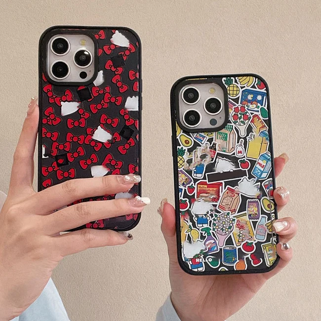 

Cat Bowknot Black Frosted Phone Case Cover for IPhone 13 14 15 Pro Max Case