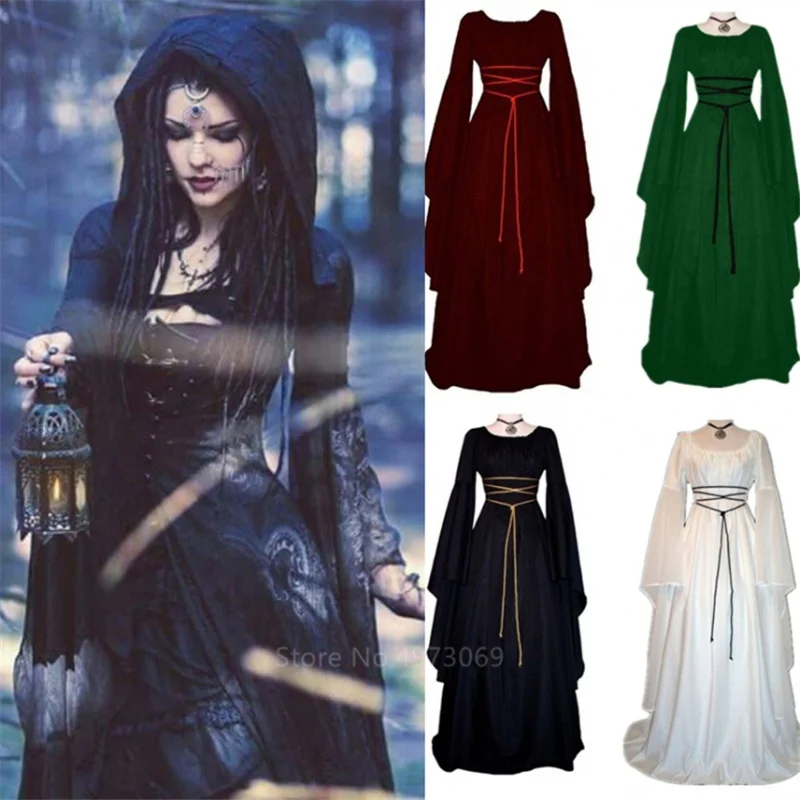 2022 New Medieval Witch Dress for Women Halloween Carnival Party ...