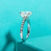 AnuJewel 3ct D Color Radiant Cut Moissanite Engagement Gold Plated 925 Sterling Silver Rings For Woman Customs Jewelry Wholesale 3