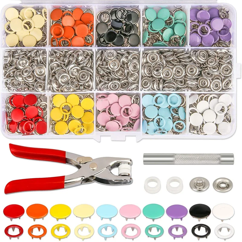 Pinza 100/200 Set 10 Bottoni Da Cucire In Metallo A Colori Bottoni Automatici Vuoti/Solidi Bottoni Automatici Bottoni Automatici Per L'Installazione D