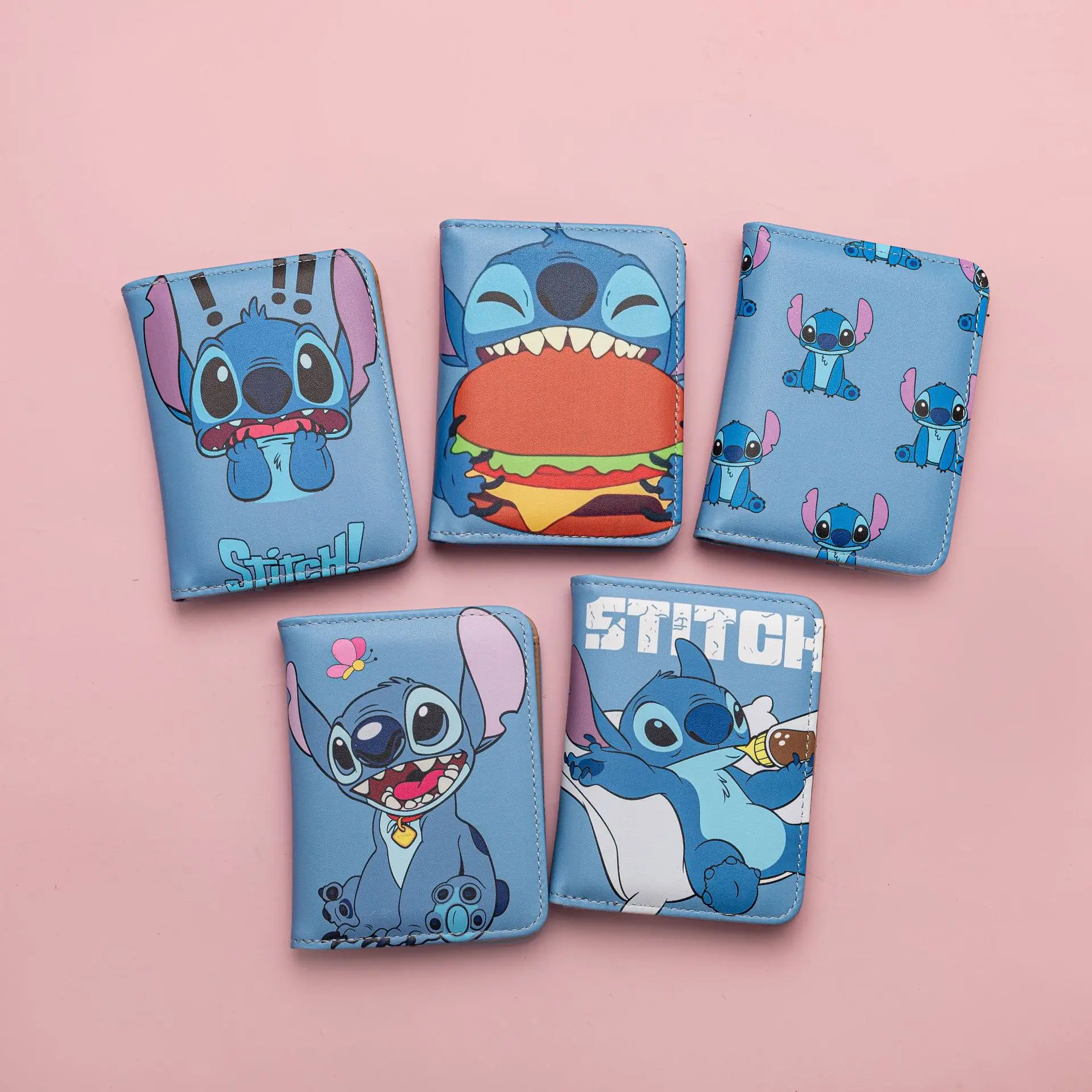 ديزني غرزة بو الجلود المحفظة لطيف الكرتون ليلو وستيتش عملة المحفظة حامل البطاقة حقيبة التخزين الفتيان والفتيات هدية عيد الميلاد