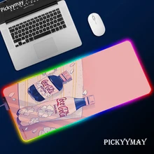 Tapete de mesa de borracha antiderrapante da almofada do rato do diodo emissor de luz rgb da almofada do rato de kawaii 900x400