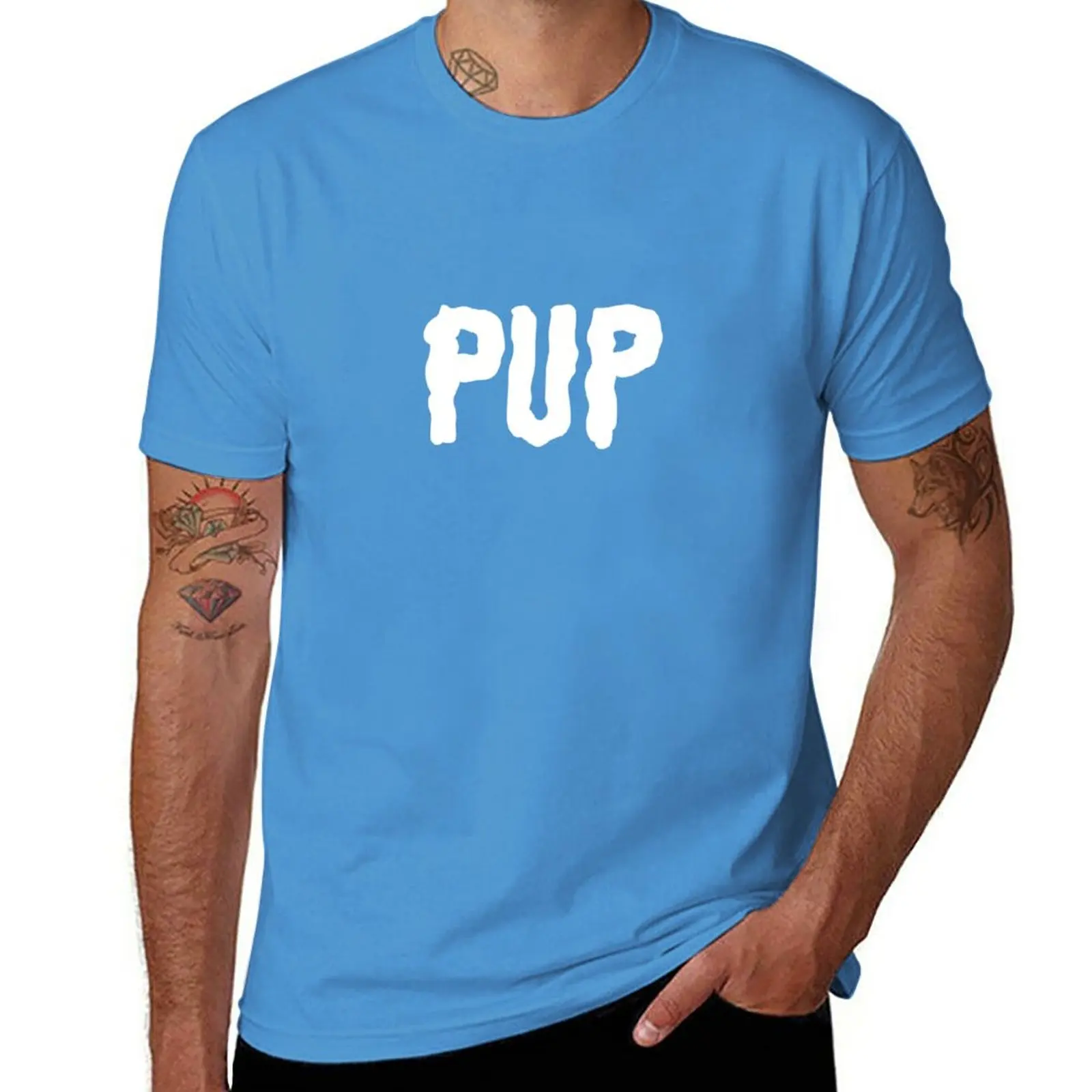 New Pup Band Merch Pup Band Logo Ao Den T-Shirt Magliette Oversize Top Magliette Grafiche Da Uomo Grandi E Alte