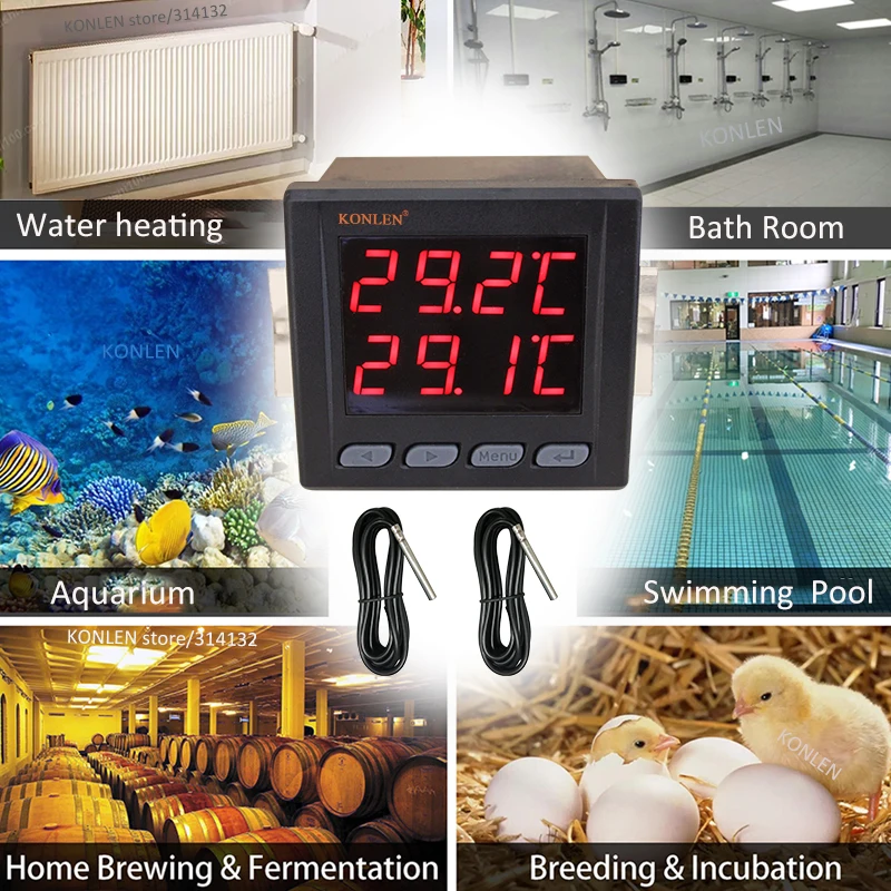 Smart Thermostat Temperature Control with LCD Display and Aquarium