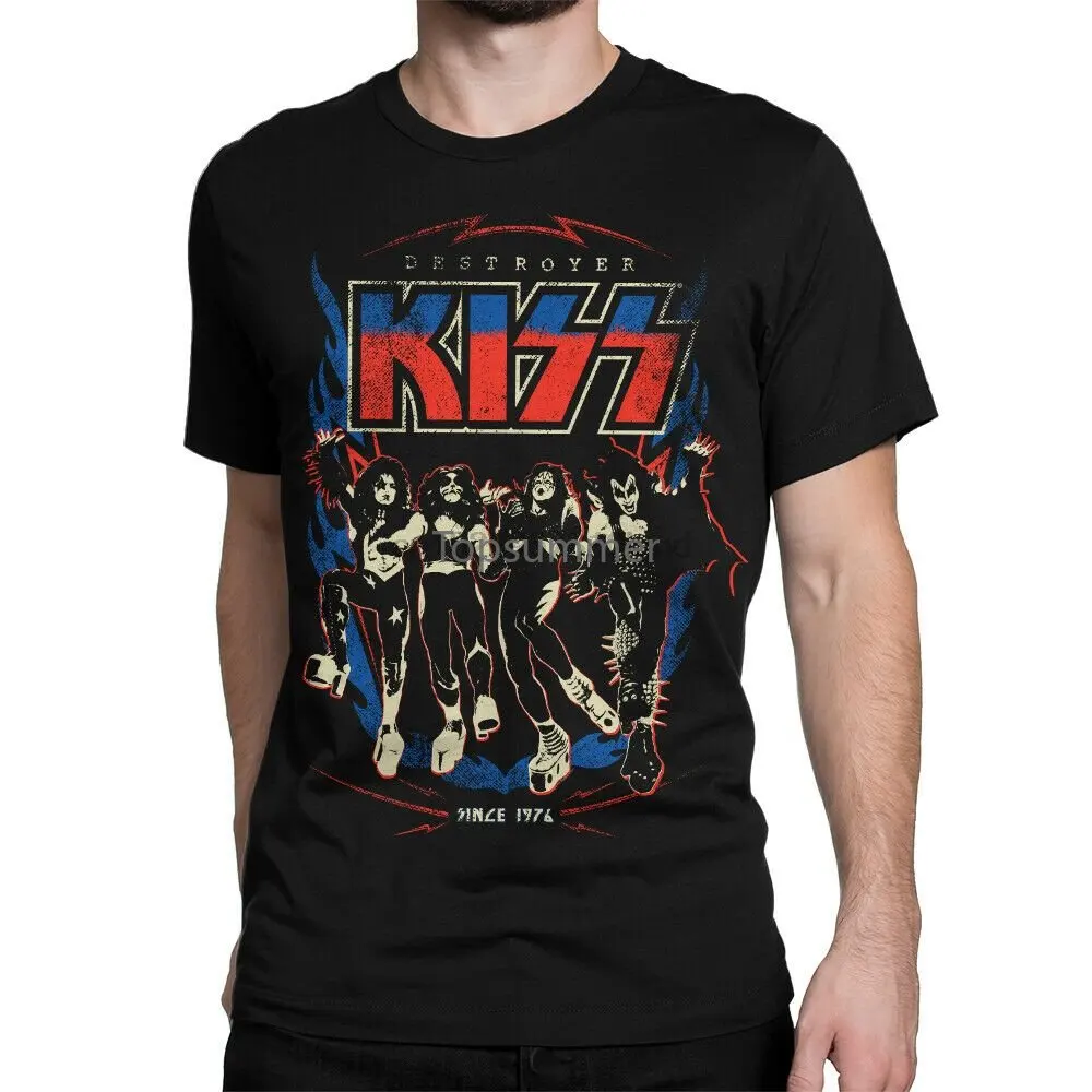 

Kiss Band 1976 Destroyer Tour T Shirt Premium Cotton Rock Shirt