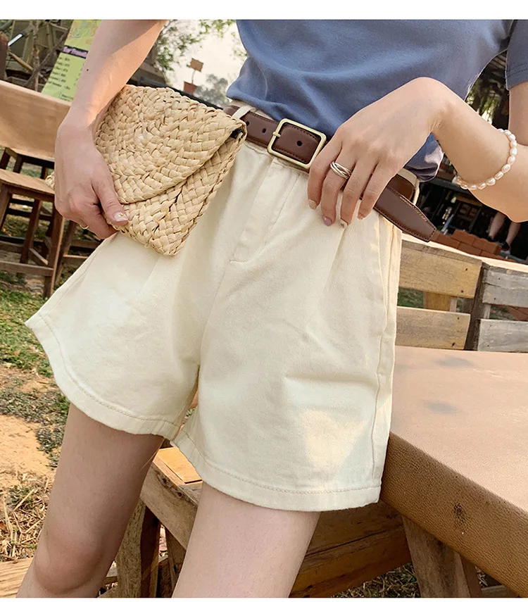 women's fashion Summer Hot Women's Denim Shorts Casual Black High Waist Ladies Short Jeans Cotton Wide Leg Pocket Loose Basic Shorts Female 2022 trendy clothes