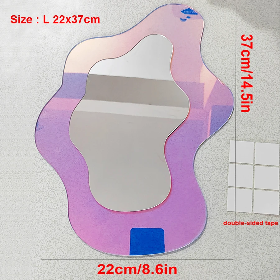 3D Colorful and Discolor Acrylic Decorative Mirror Makeup Desk Tabletop Mirror Girls Cosmetic Wall Home Decor makeup mirror acrylic mirrors wall mirrors