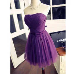 Custom Made Green Lilac Violet Gold Short Bridesmaid Dress Girl Women Mesh Net Tulle Gown Lady Events Wedding Party Dresses