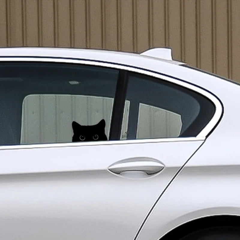 Car Stickers 1 piece Hot Poor Cat Is Stealing with Big Eyes Watch Vinyl Waterproof PVC Styling Cover