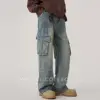 American high street couple trendy workwear jeans for men and women in spring and autumn loose retro personalized casual pants 1