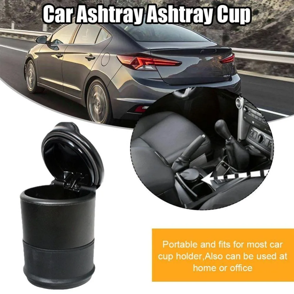 Flame Retardant Materials Car Trash Can with Lid Cylindrical Shape Car Storage Bucket High Temperature Resistance