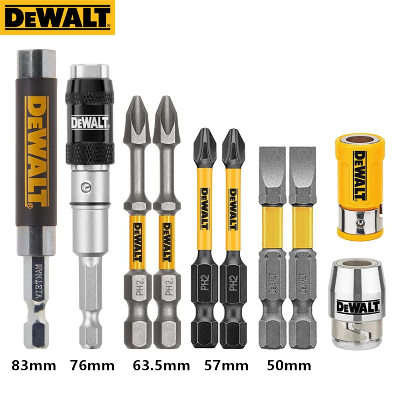 DEWALT 필립스 임팩트 드라이버 비트 세트, 피벗 마그네틱 비트 홀더, 확장 슬리브, 1/4 인치, 6.35mm 육각 생크