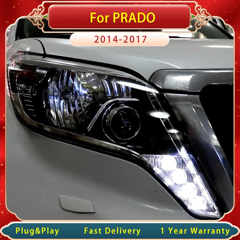 

Car Head Lamp for Prado 2014-2017 LED Upgrade High Configure Bicofal Lens Dynamic Signal Headlight Assembly