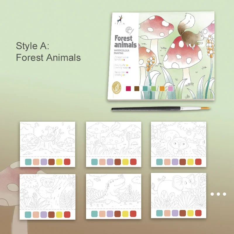 Children Magic Coloring Book Montessori Toys Mess-free Drawing Books with Paint Watercolor Coating Kids Graffiti Educational Toy