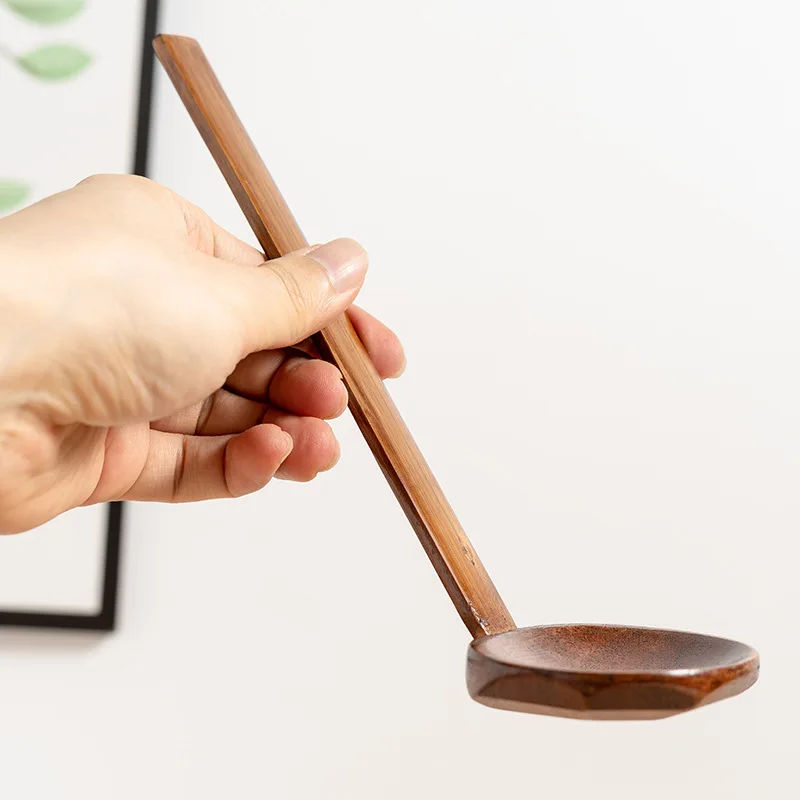 Japanese Public Hot Pot Spoon Ramen Colander Long Handle Household Soup Spoon Wooden Fishing Cooking Tool Lrage Colander