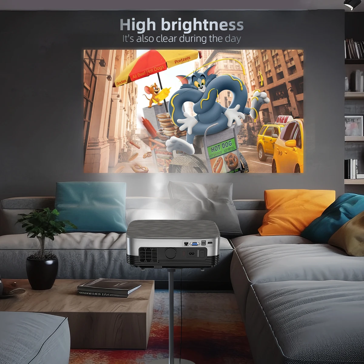 Powerful HD1080P SV-428 4K Projector WiFi Screen Mirroring Home Theatre Portable Projector Daytime High Brightness