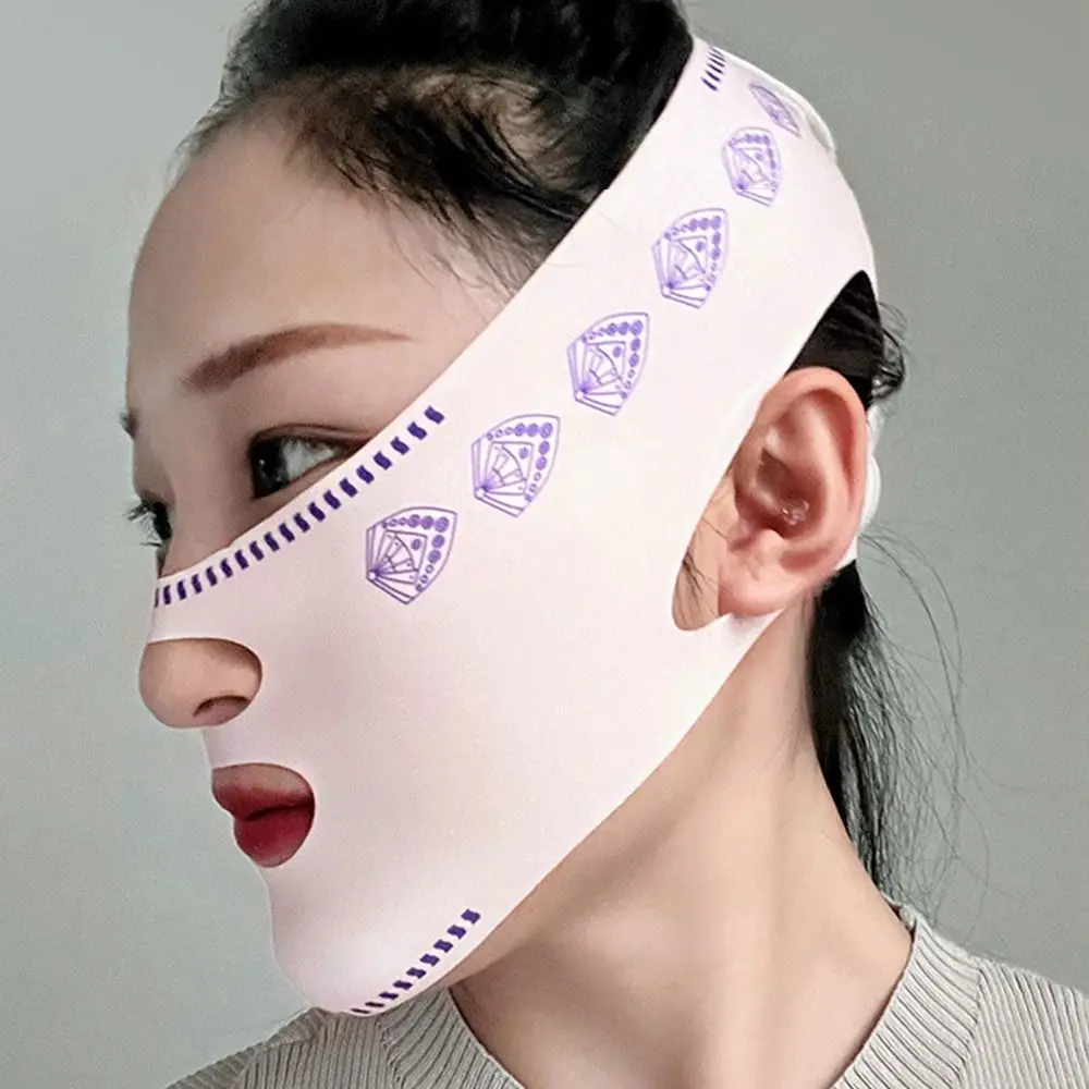 Stretch Design Adjustable V-Shaped Sleep Mask Breathable Elastic Face Sculpting Mask Seamless Lifting Tightening Mask Sleep Mask