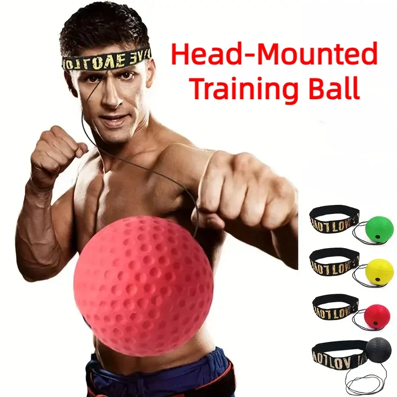 1PC Head-Mounted MMA Boxing Speed Ball &ndash; PU Punching Bag for Sanda Training Hand-Eye Coordination Muay Thai Home Gym and Fitness
