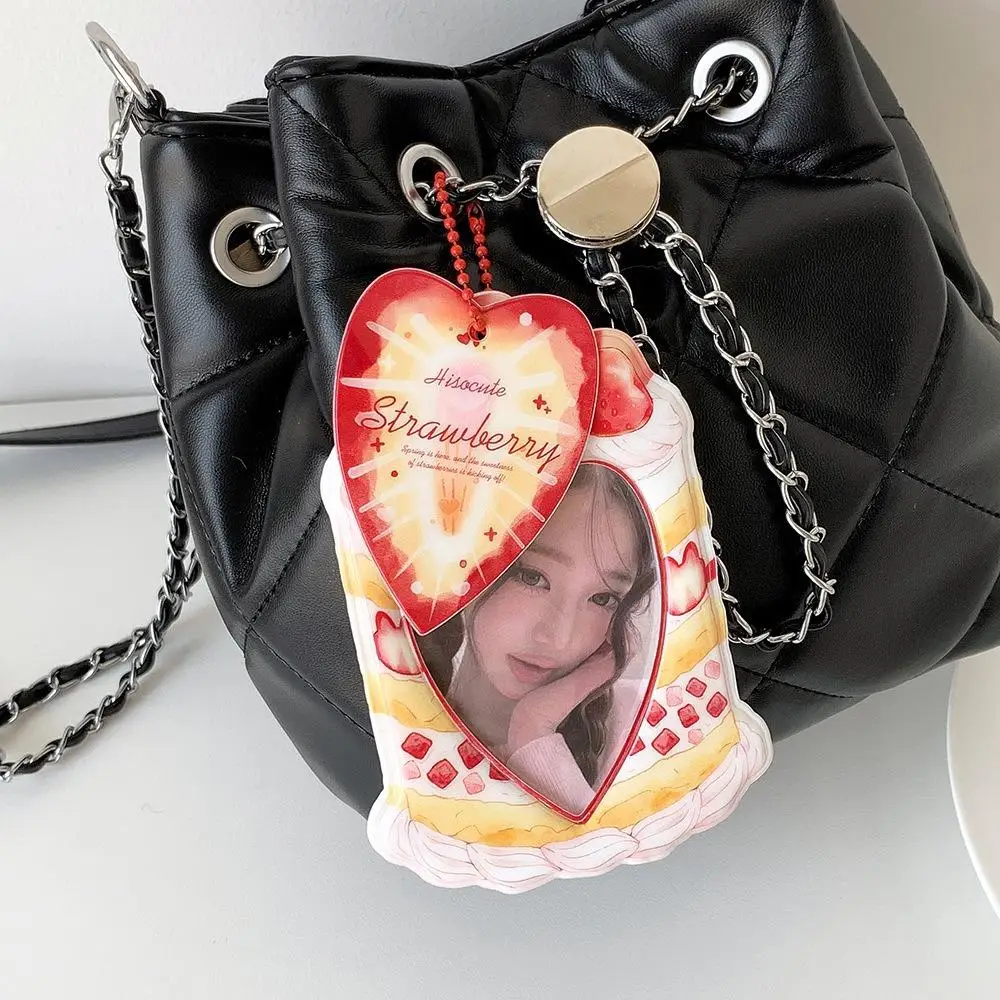 Vintage Cartoon Phone Photocard Holder with Hanging Chain