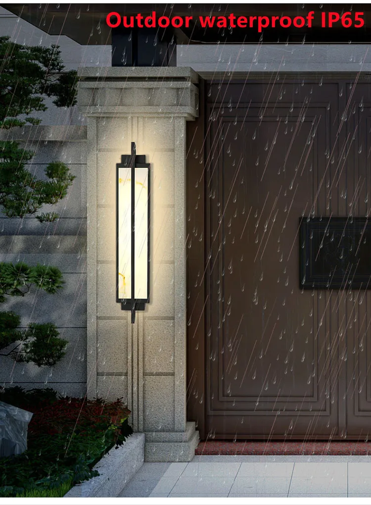 Description Picture 5 of itemOutdoor Lmitated Marble LED Wall Light AC85~265V Stainless Steel Porch Lamp Waterproof IP65 For Courtyard Street Sconce Lighting