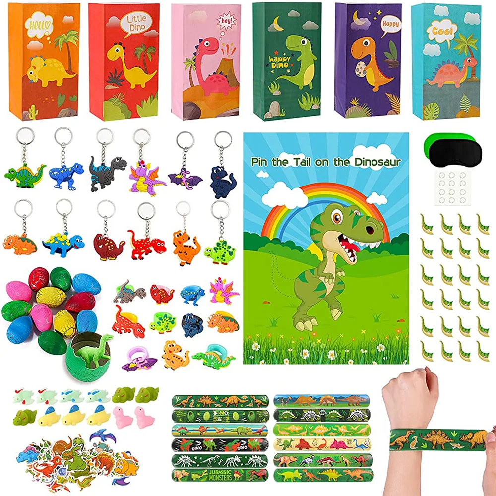 Dinosaur Party Favors With Gift Bags For Kids Pin The Tail On The dinosaur-party-favors-with-gift-bags-for-kids-pin-the-tail-on-the