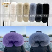 Winter Faux Fur Collar Furry Fluffy Fox Fur Scarf Neck Warmer Women Shawls And Wraps Scarves Detachable Hood Fur Trim Coat Parka 1