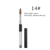 ANGNYA Pure Kolinsky Hair Acrylic Nail Art Brush Rhinestones Metal Handle Nail Art Builder Brush Carving Pen Pro Nail Salon Tool 6