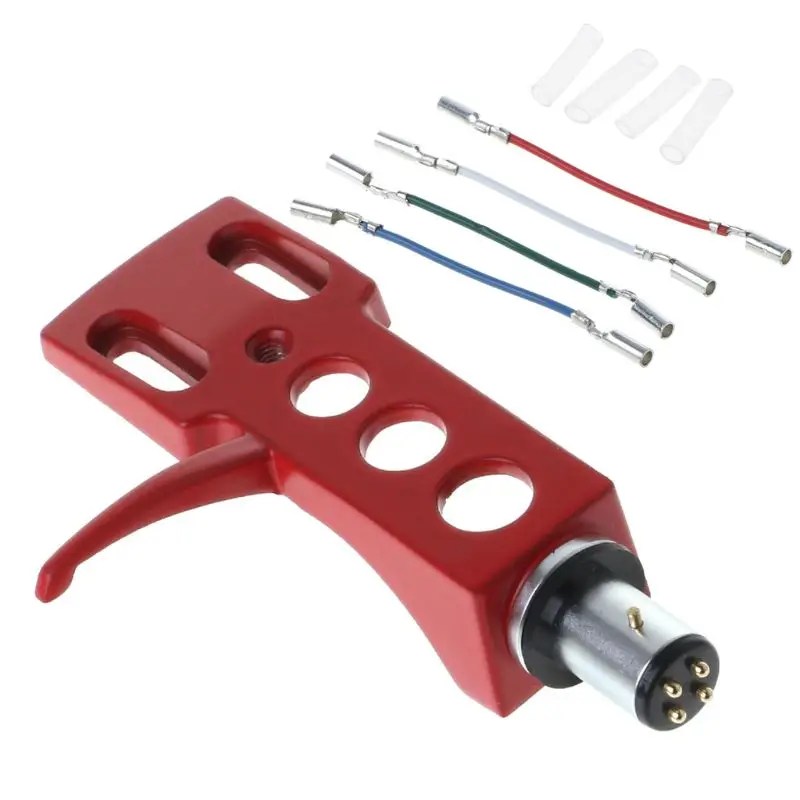 4 Pin Turntable Headshell Mount Universal Phono Cartridge Replacement Phonograph for Head Holder Stylus Lead Wire Replace turntable stylus needle portable phonograph vinyl record pickup vinyl pickup turntable parts phonograph cartridge adjustment tool turntable setup tool turntable cable leads