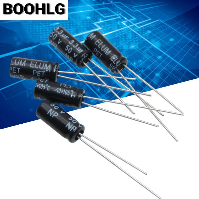 Audio Frequency Division 3.3uf 50v NP Non-polar Electrolytic Capacitor 20PCS Electrolytic Capacitor Aluminum Electrolytic Capacitor Audio Capacitor