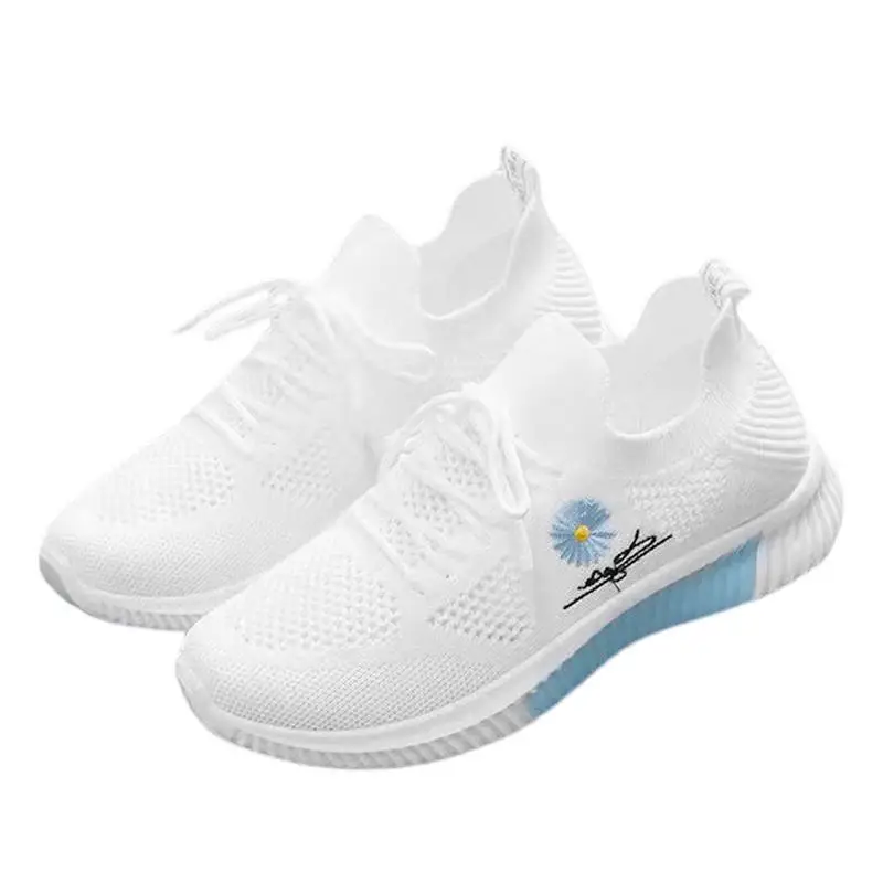 

Женские кроссовки для ходьбы и тенниса, женские кроссовки на плоской подошве, Сетчатые эластичные кроссовки, Повседневная дышащая спортивная обувь для бега