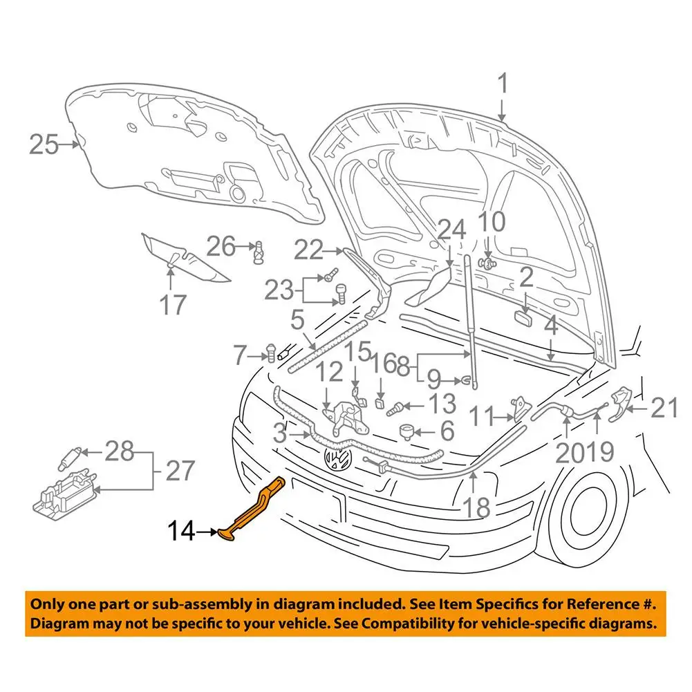 1pc Black Bonnet Hood Release Rod Lock Latch Handle 3B0823593 For VW Passat B5 1998 1999 2000 2001 2002 2003 2004 hood release latch repair kit,hood release lever grip