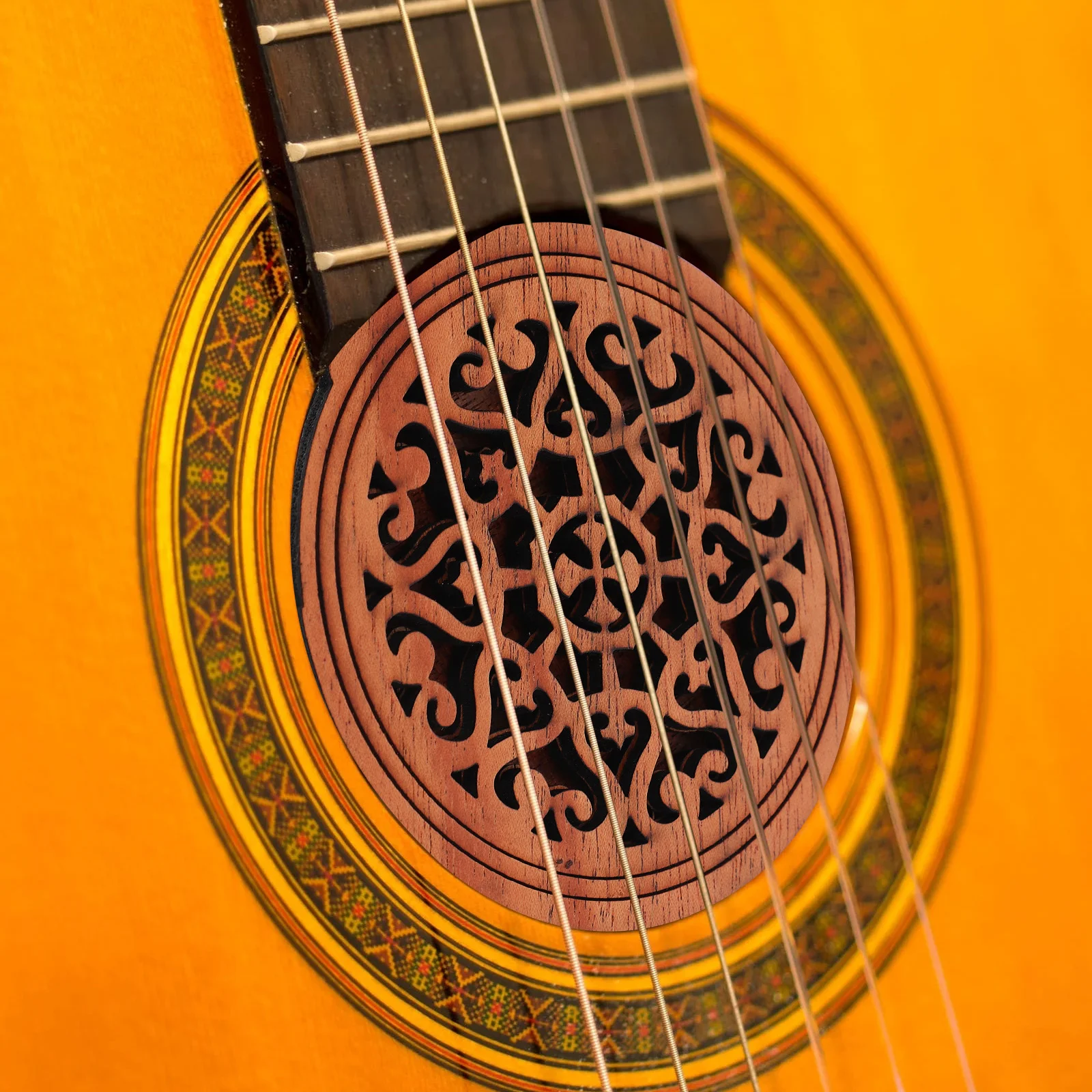 

Wooden Guitar Sound Hole Cover Replacement Guitar Feedback Buffer Guitar Part