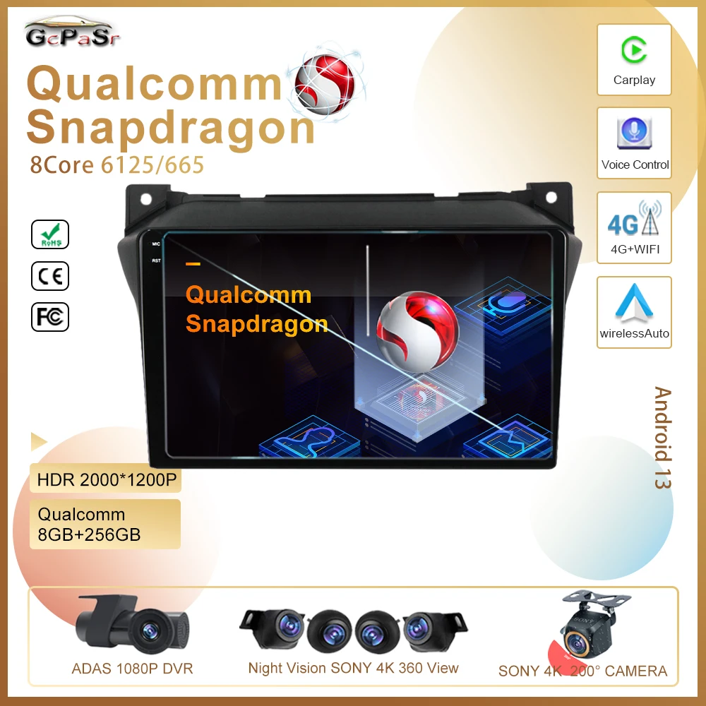 

2din Android 13 Qualcomm Snapdragon для Suzuki Alto 2009 -2017 стерео головное устройство мультимедийный плеер GPS навигация QLED экран