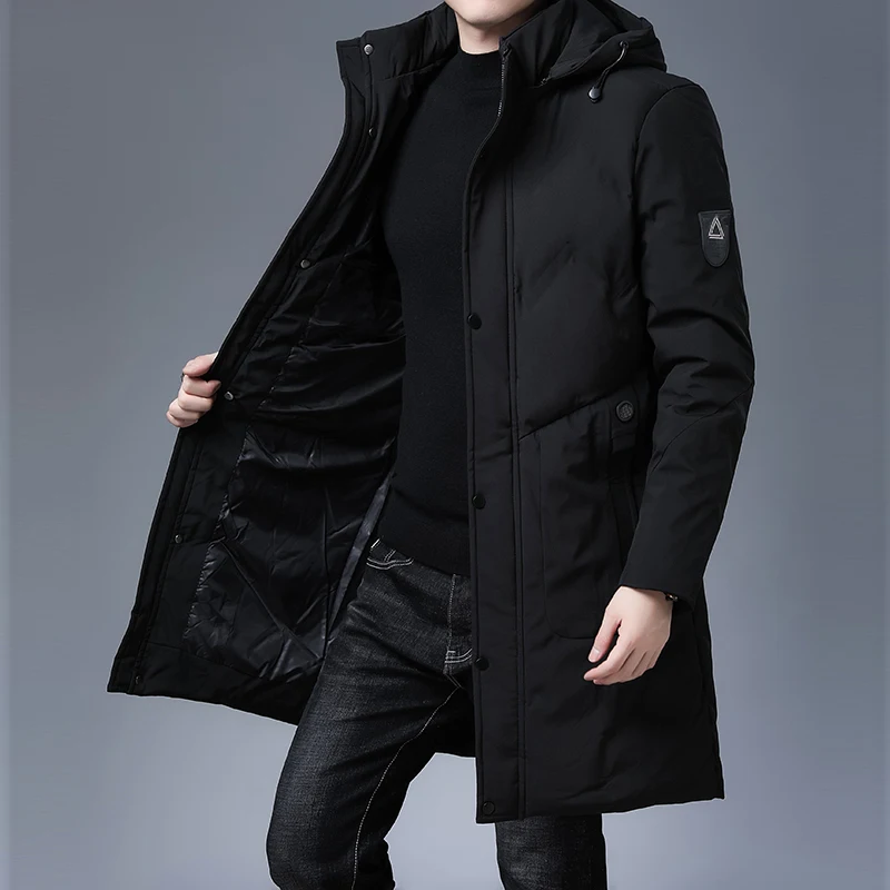 Top Quality Winter Thicken New Brand Designer Casual Fashion Outwear Parkas Jacket Men Longline Windbreaker Coats Men Clothing