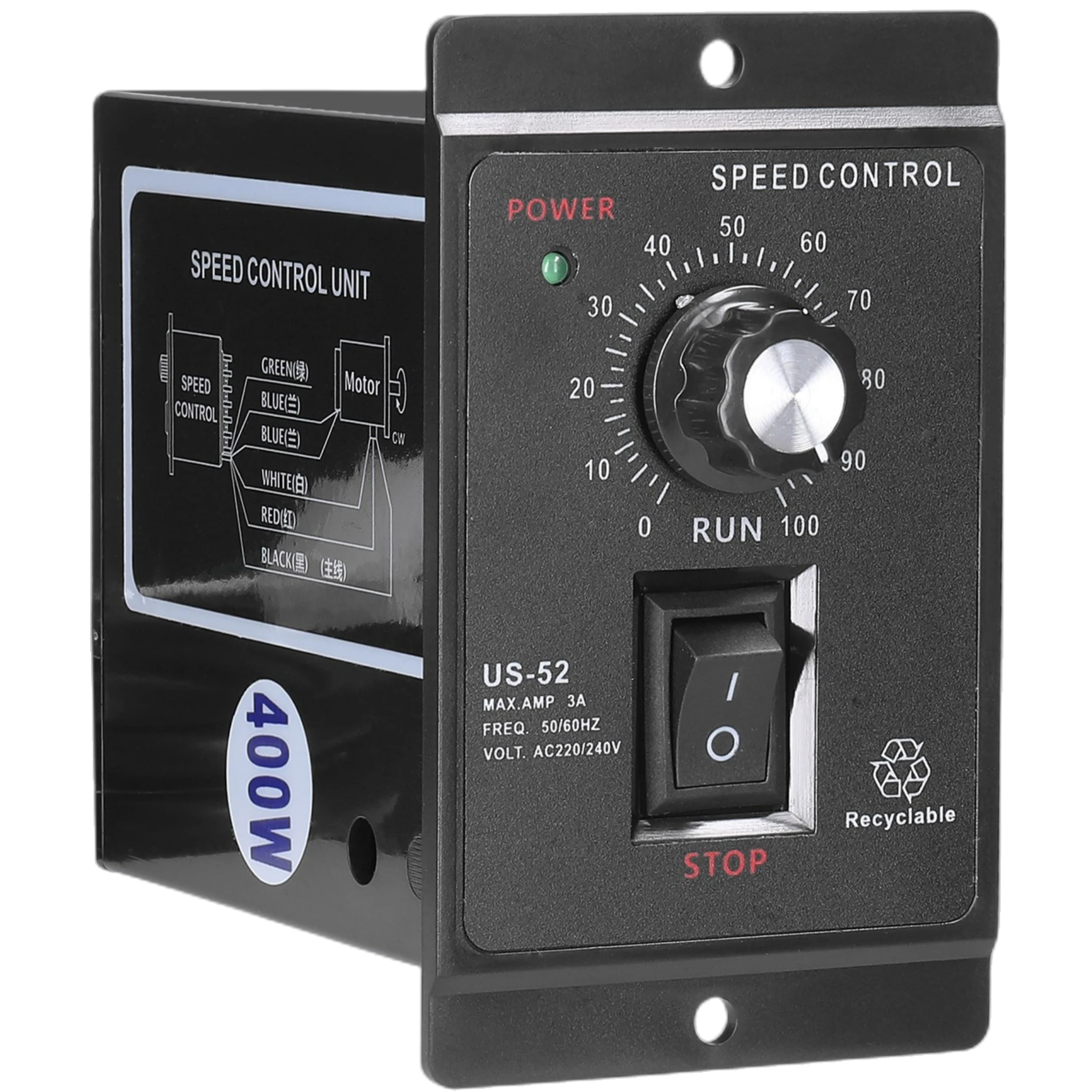 AC Speed Controller 220V 400W US-52 ac regulator motor control forword backword with filter capacitor