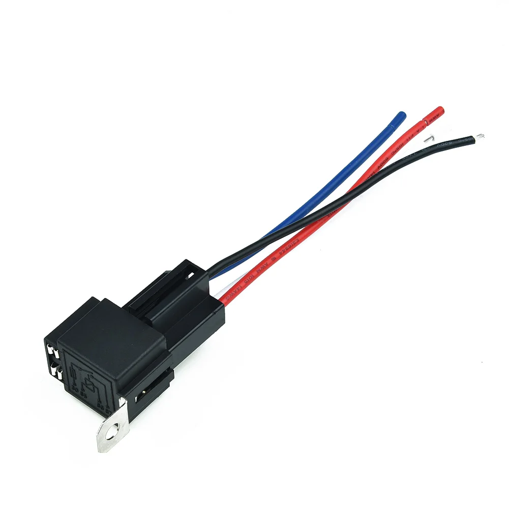 12 V 4-poliges Autorelais mit Sockel/Drähte/Sicherung, 30 A Amp, SPST, vorverdrahtete Steckdosen, wasserdichtes Autozubehör – Detail 6