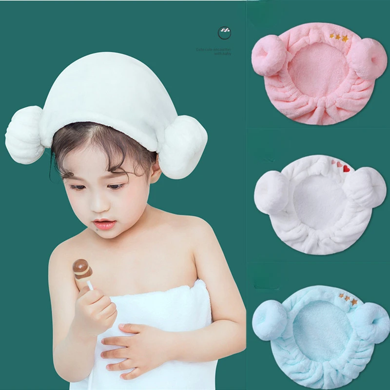 Class A Children Adult Dry Hair Hat Absorbent Baby Wrap Turban Cute Baby Crocheted Hat