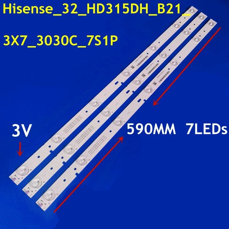

Светодиодная лента 3 шт., 7 лампочек для 32H5B 32H5B2 ense_32_HD315DH-E81_010_3x7_3030c_7S1P 32H4CM 32H4C 32H58B2 NS-32D511NA15