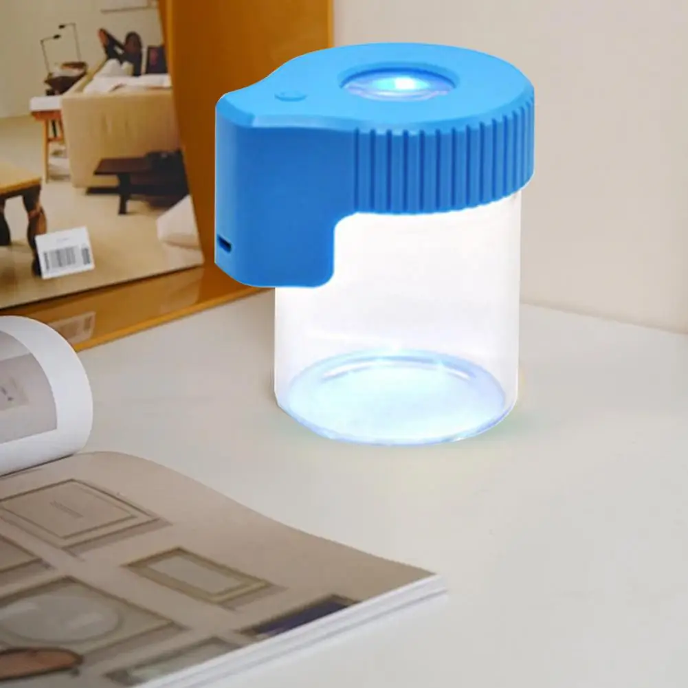 Magnifying Glass Cover Container Rechargeable Light Storage Container Rechargeable Led Glass Jar Airtight Storage for Optimal 2