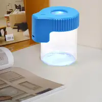 Magnifying Glass Cover Container Rechargeable Light Storage Container Rechargeable Led Glass Jar Airtight Storage for Optimal 2