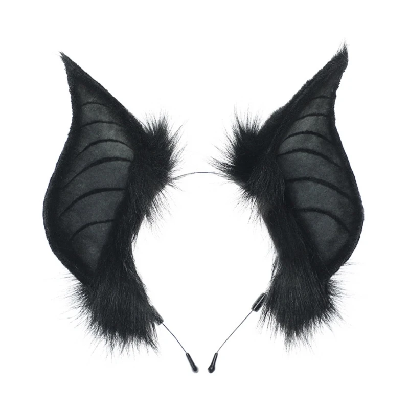 

Cats Bat Wolf Ears Headbands Headwear Long Furs Ears Headbands Animal Furry Ears Hair Hoop Halloween Cosplays Costume Gift