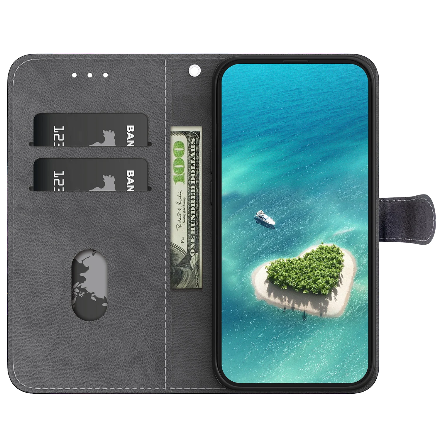 Adorable Cat Panda Leather Wallet Phone Case - Flip Back Cover