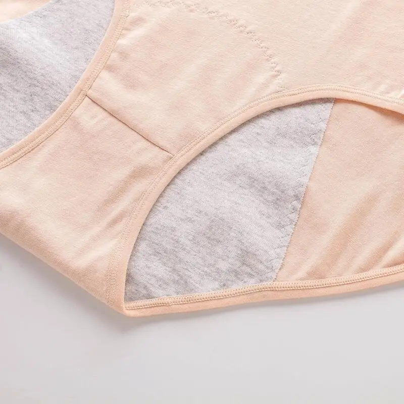 Women\'s mid-rise menstrual briefs Leakproof cotton briefs Breathable shorts XL-4XL Plus size waterproof underwear underwear for