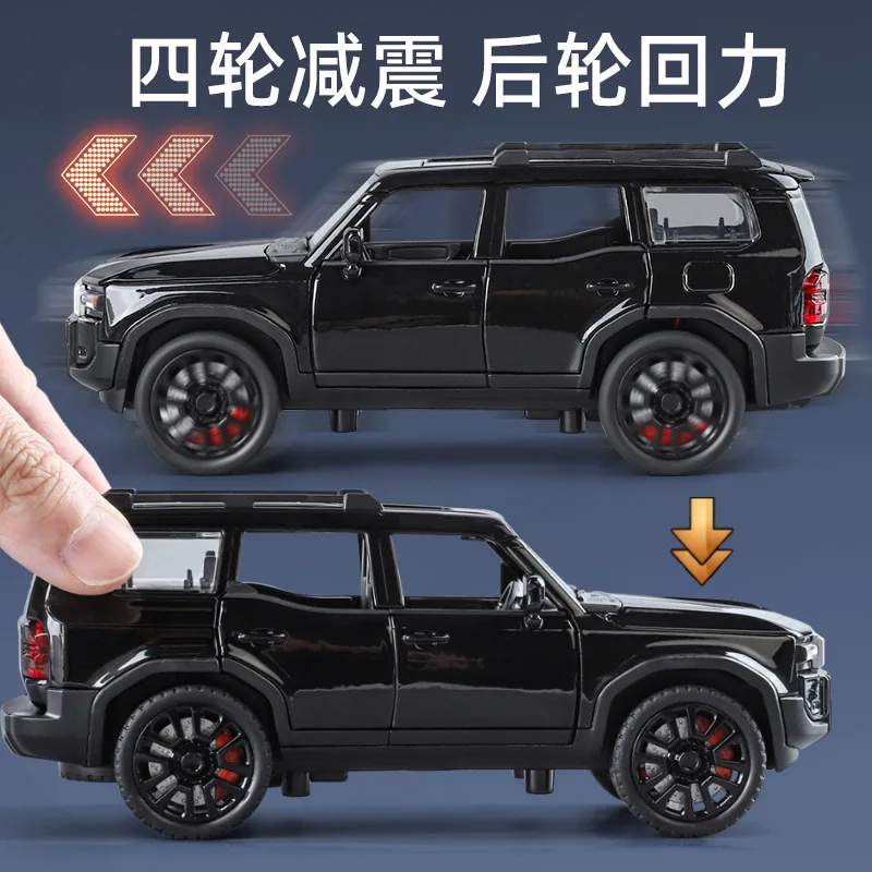 1:32 Toyota Land Cruiser Prado SUV 2024 Alloy Die Cast Toy Car Model Sound and Light Children's Toy Collectibles Birthday gift 5