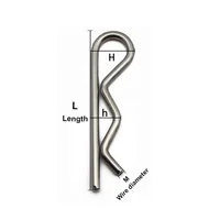 1/40 ชิ้น 304 สแตนเลส/ชุบสังกะสี Pin B - type Pin R - type Pin Cotter Pin Wave วงแหวนการ์ด Pin Hairpin Pin bolt ฤดูใบไม้ผลิเหล็ก 2